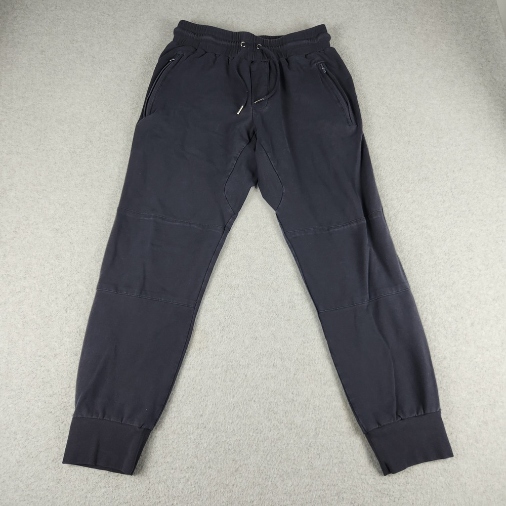 Caliville Joggers Sweatpants Men Large Navy Blue Cotton Stretch Drawstring Waist